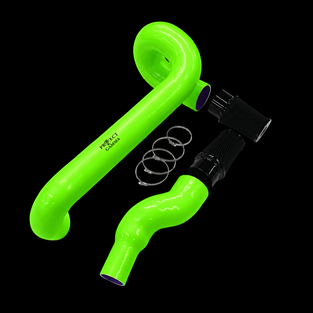 BMW M3 / M4 / M2 S58 Silicone Intakes & Filters – Short, Neon Green