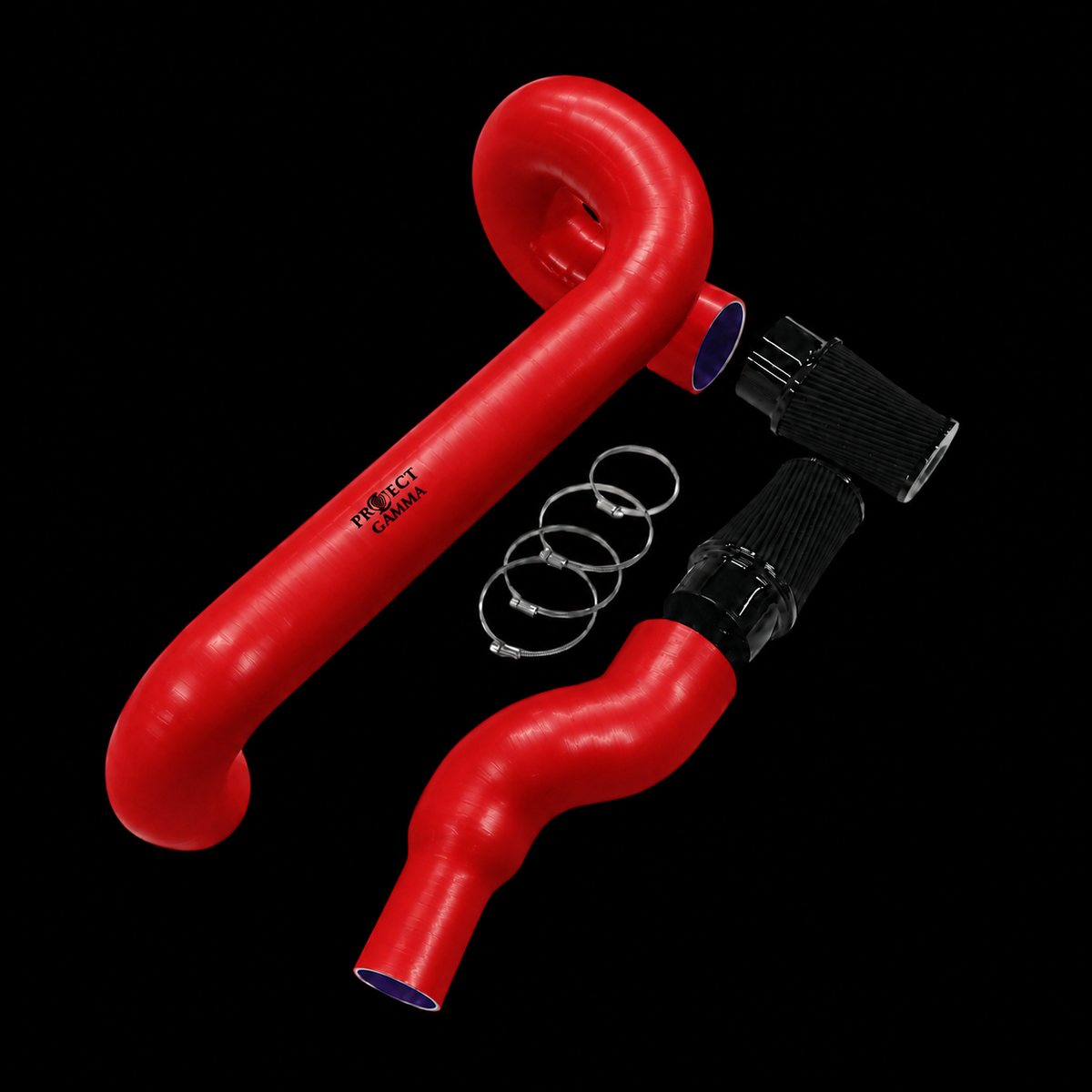 BMW M3 / M4 / M2 S58 Silicone Intakes & Filters – Short, Red