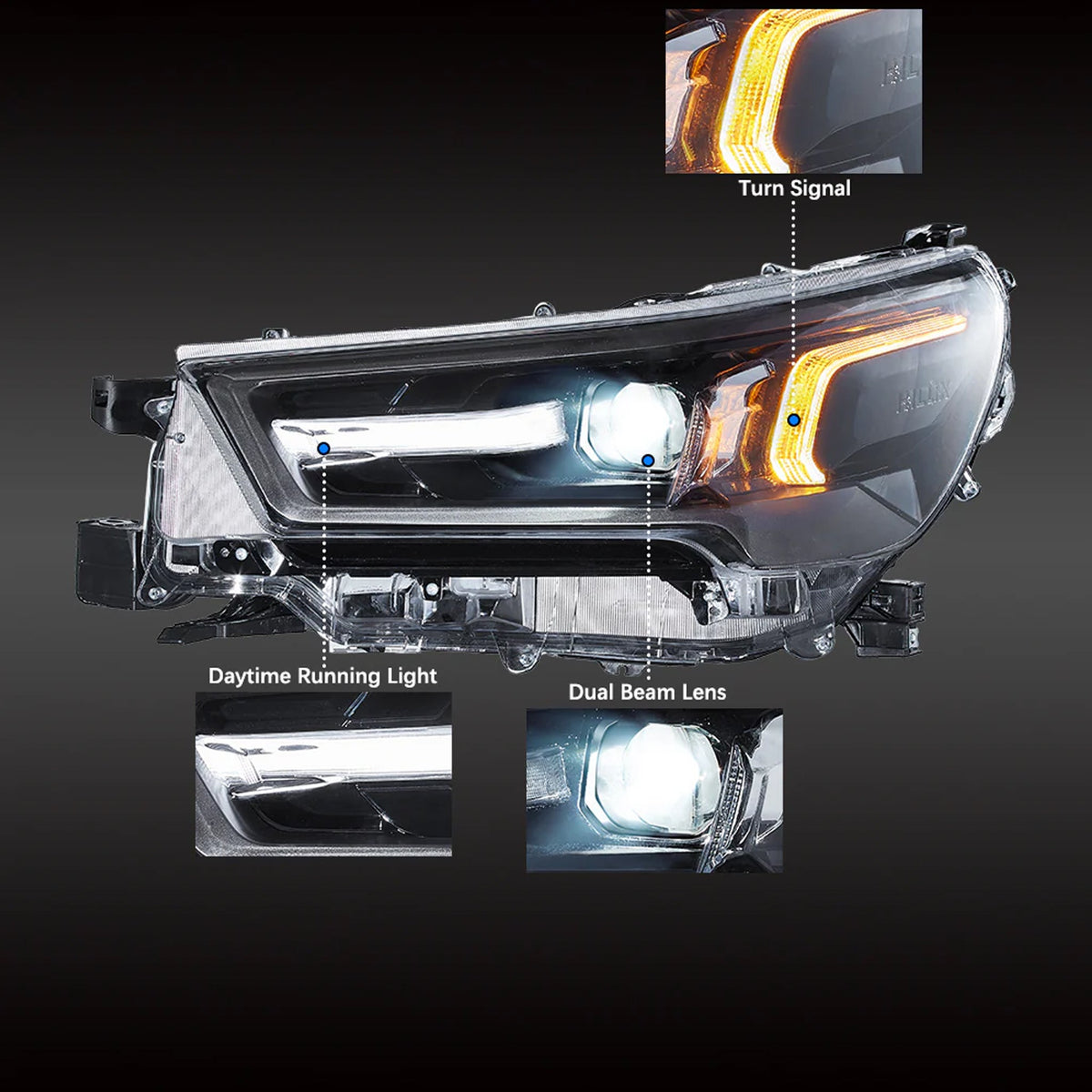 2021-2024 Toyota Hilux LED Headlights – image 4