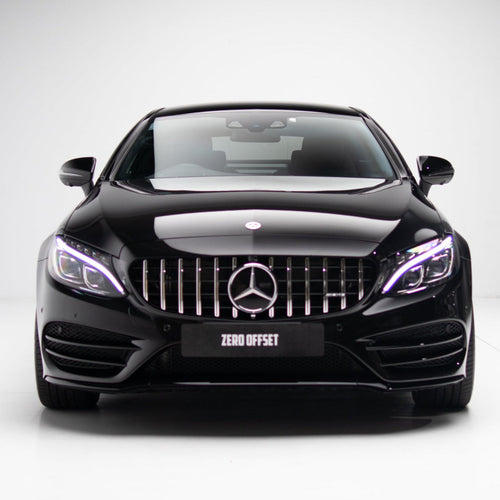 AMG Panamericana Style Grille for Mercedes-Benz C Class (AMG Line) C205/W205 2015-2018 - Silver – Photo 2
