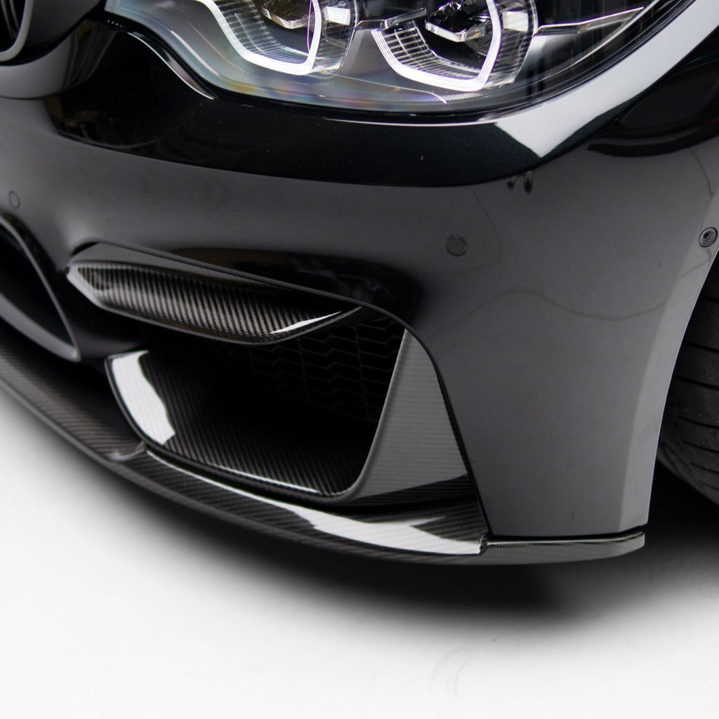 MP Style Pre Pregged Dry Carbon Front Bumper Splitters for BMW M3 F80 / M4 F82/F83 2014-2020 – image 2