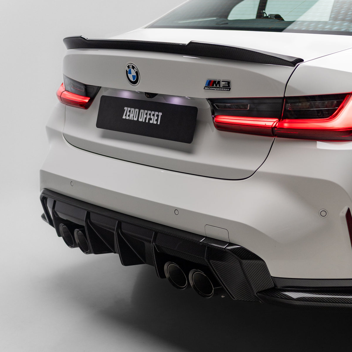 OEM Style Pre Pregged Dry Carbon Diffuser Trim for BMW M3 G80 G81 / M4 G82 G83 (Standard Quad Tip) 2020+ – image 2