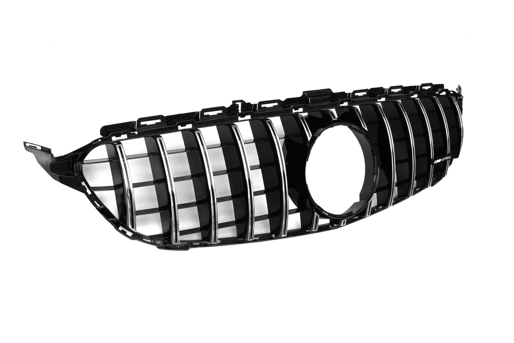 AMG Panamericana Style Grille for Mercedes-Benz C Class (AMG Line) C205/W205 2015-2018 - Silver – Photo 6