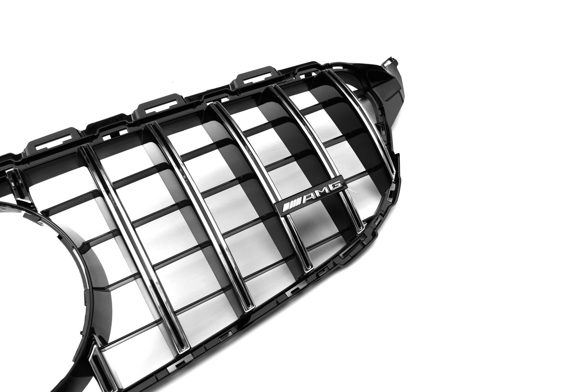 AMG Panamericana Style Grille for Mercedes-Benz C Class (AMG Line) C205/W205 2015-2018 - Silver – Photo 9