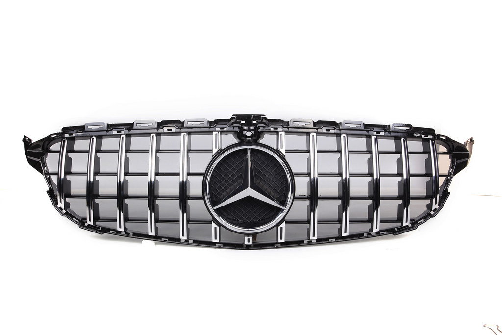 AMG Panamericana Style Grille for Mercedes-Benz C Class (AMG Line) C205/W205 2015-2018 - Silver – Photo 5
