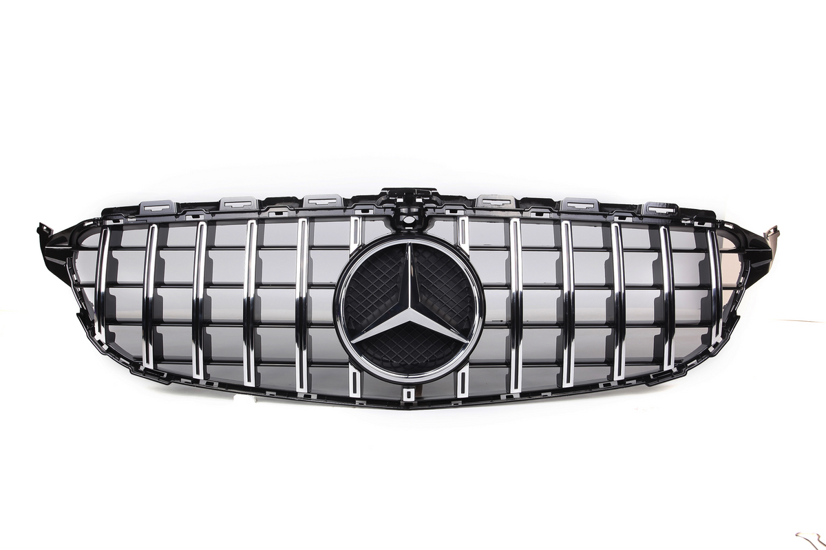 AMG Panamericana Style Grille for Mercedes-Benz C Class (AMG Line) C205/W205 2015-2018 - Silver – Photo 5