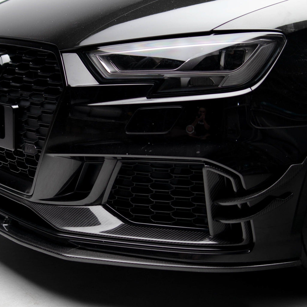 ZO Exclusive Front Bumper Canards for Audi RS3 17-21 (8V) [SEDAN] (Carbon Fibre) – image 3