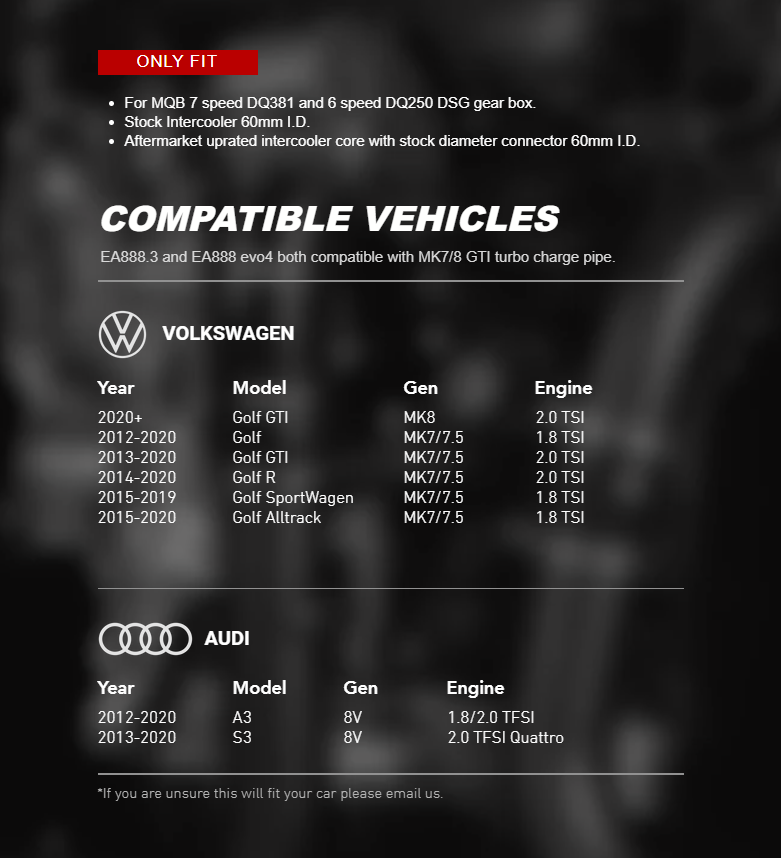 MQB Turbo Charge Pipe - Audi A3 S3 8V & Volkswagen GTI & R MK7/ GTI MK8 – image 8
