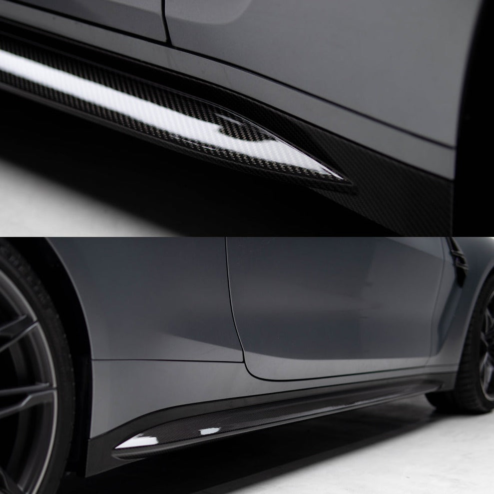 OEM Style Pre Pregged Dry Carbon Fiber Side Skirts for BMW M4 G82 G83 2020+ – image 4