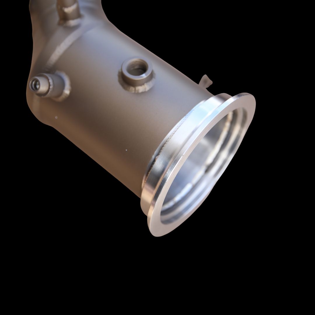 Porsche 992 Catless Downpipe – Side View