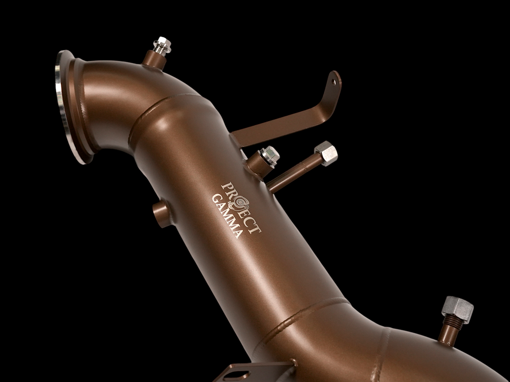 2023+ Mercedes C43 AMG Downpipe – Side View