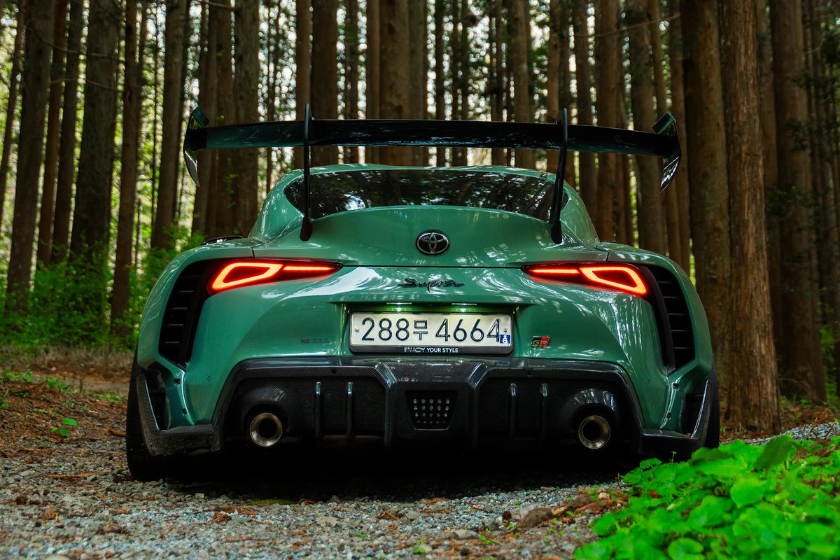ADRO Toyota GR Supra widebody rear multi-fin carbon diffuser and GT wing