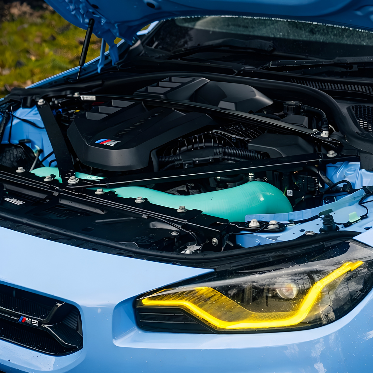 BMW M3 / M4 / M2 S58 Silicone Intakes & Filters – Aqua Accent