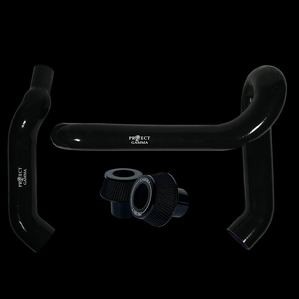 BMW M3 / M4 / M2 S58 Silicone Intakes & Filters – Long, Black/Black