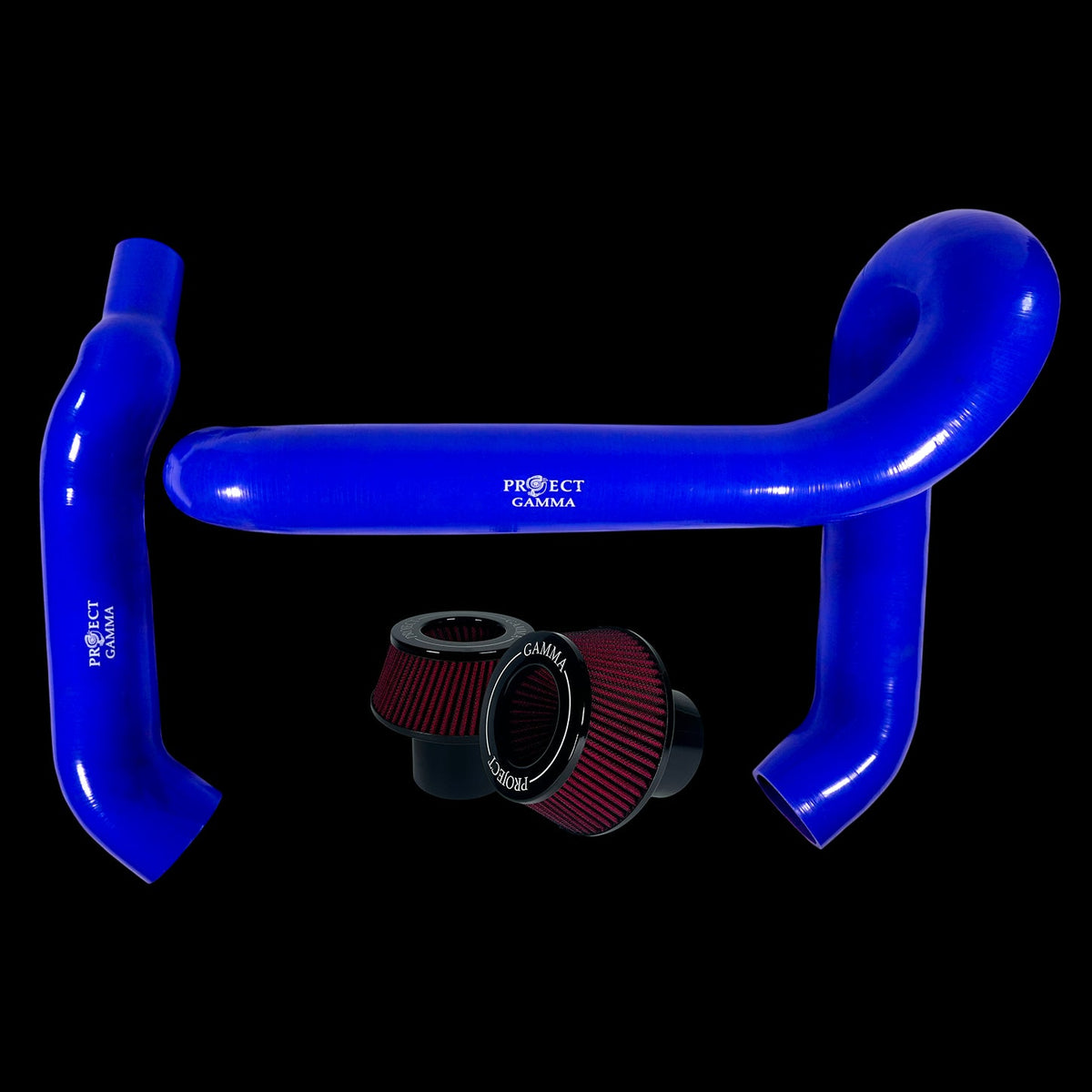 BMW M3 / M4 / M2 S58 Silicone Intakes & Filters – Long, Blue/Red