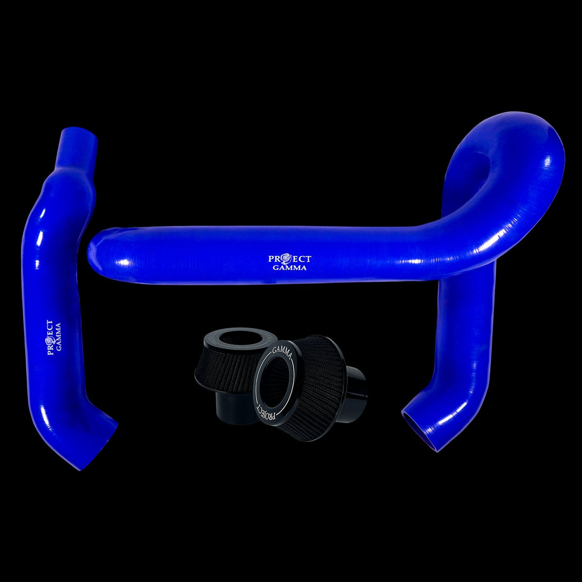 BMW M3 / M4 / M2 S58 Silicone Intakes & Filters – Long, Blue/Black