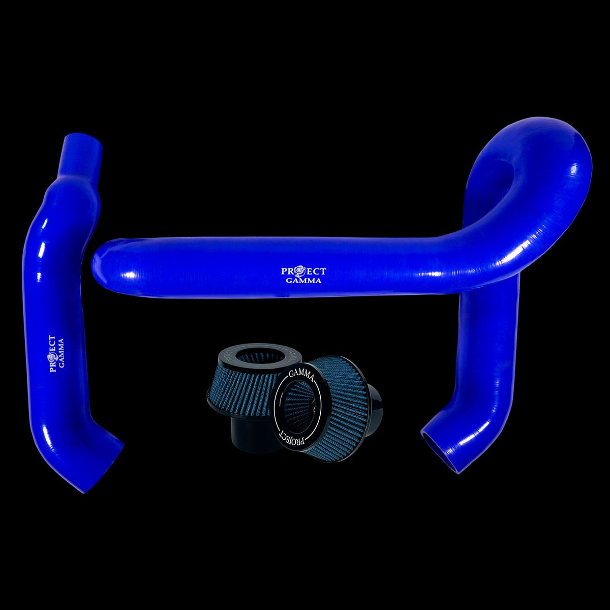 BMW M3 / M4 / M2 S58 Silicone Intakes & Filters – Long, Blue/Blue