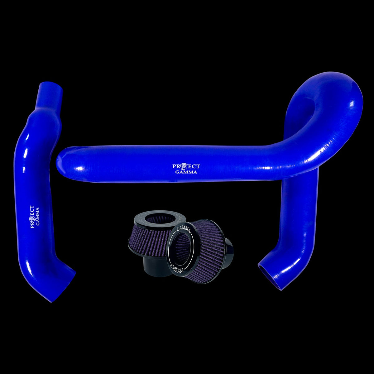 BMW M3 / M4 / M2 S58 Silicone Intakes & Filters – Long, Blue/Purple