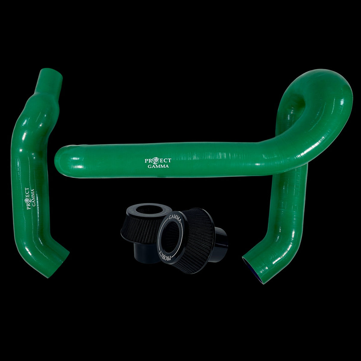 BMW M3 / M4 / M2 S58 Silicone Intakes & Filters – Long, British Green/Black