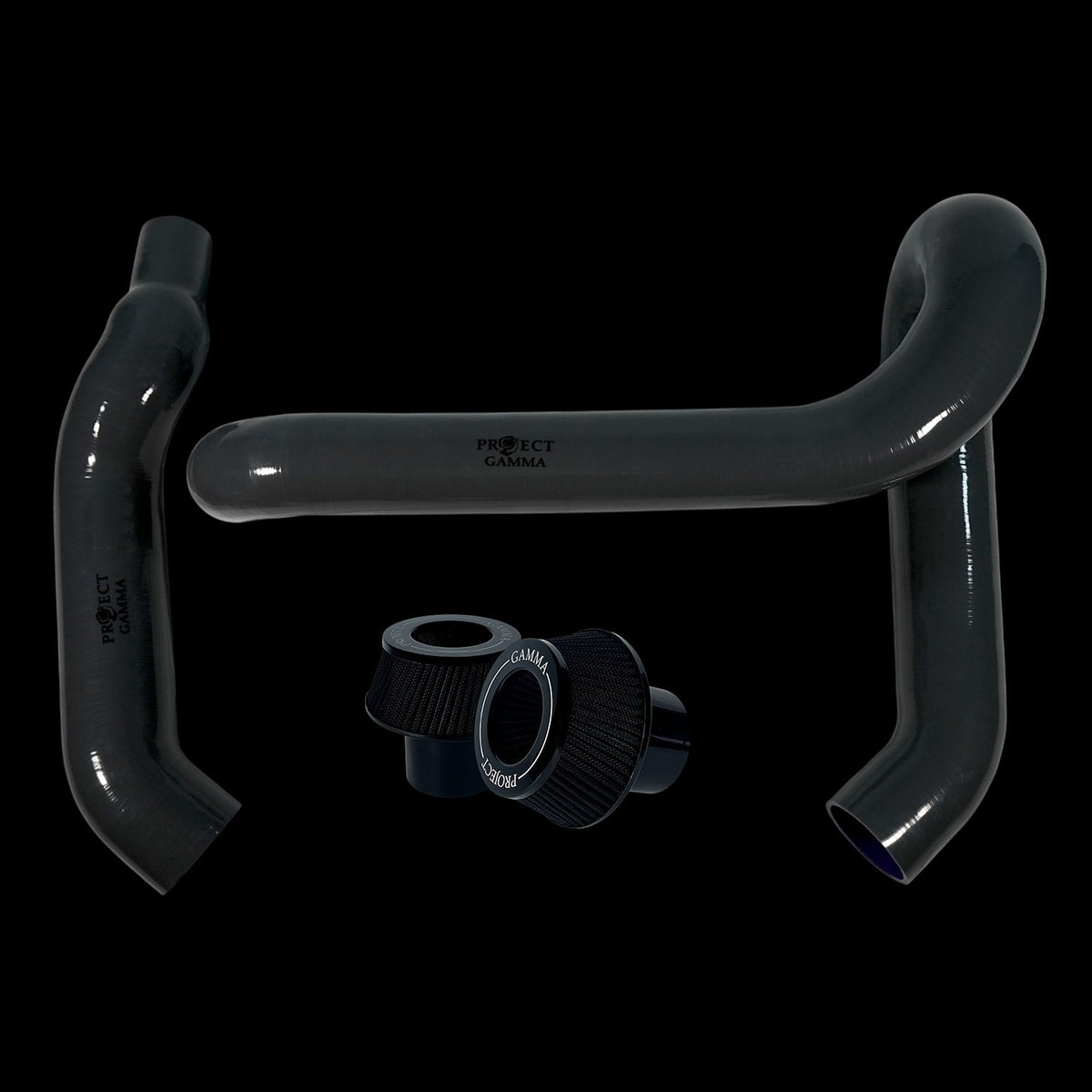 BMW M3 / M4 / M2 S58 Silicone Intakes & Filters – Long, Grey/Black