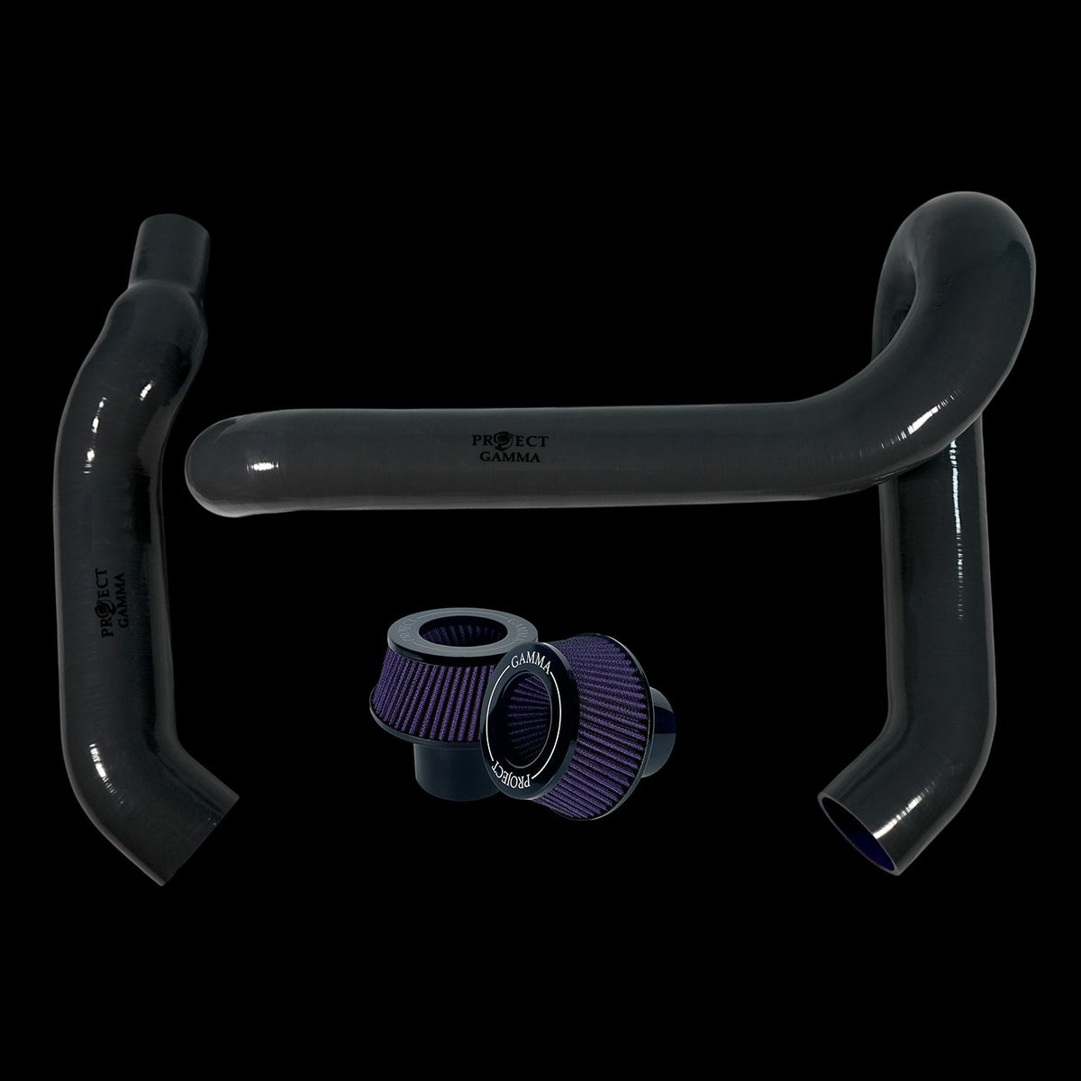 BMW M3 / M4 / M2 S58 Silicone Intakes & Filters – Long, Grey/Purple