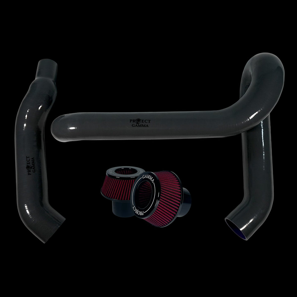 BMW M3 / M4 / M2 S58 Silicone Intakes & Filters – Long, Grey/Red