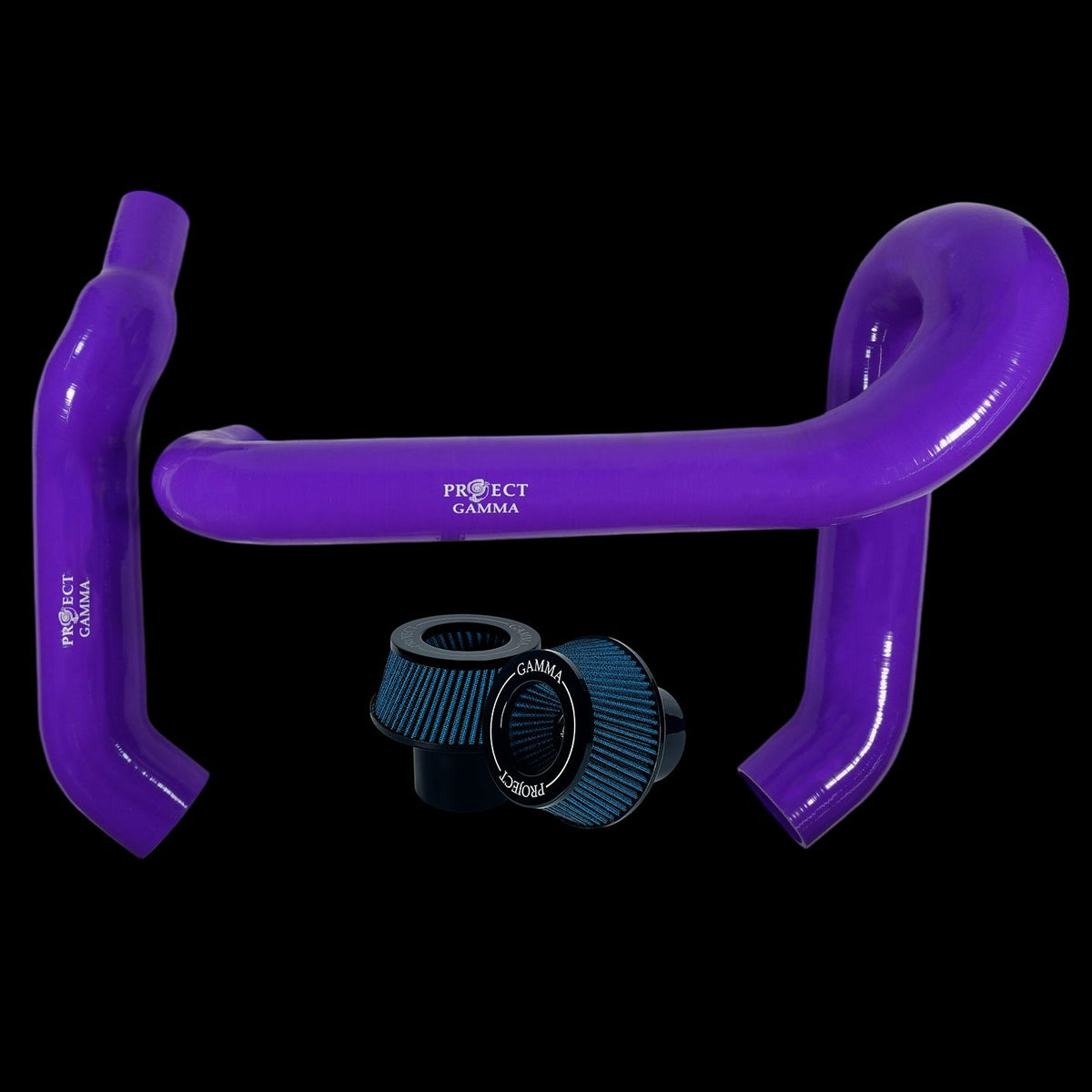 BMW M3 / M4 / M2 S58 Silicone Intakes & Filters – Long, Purple/Blue