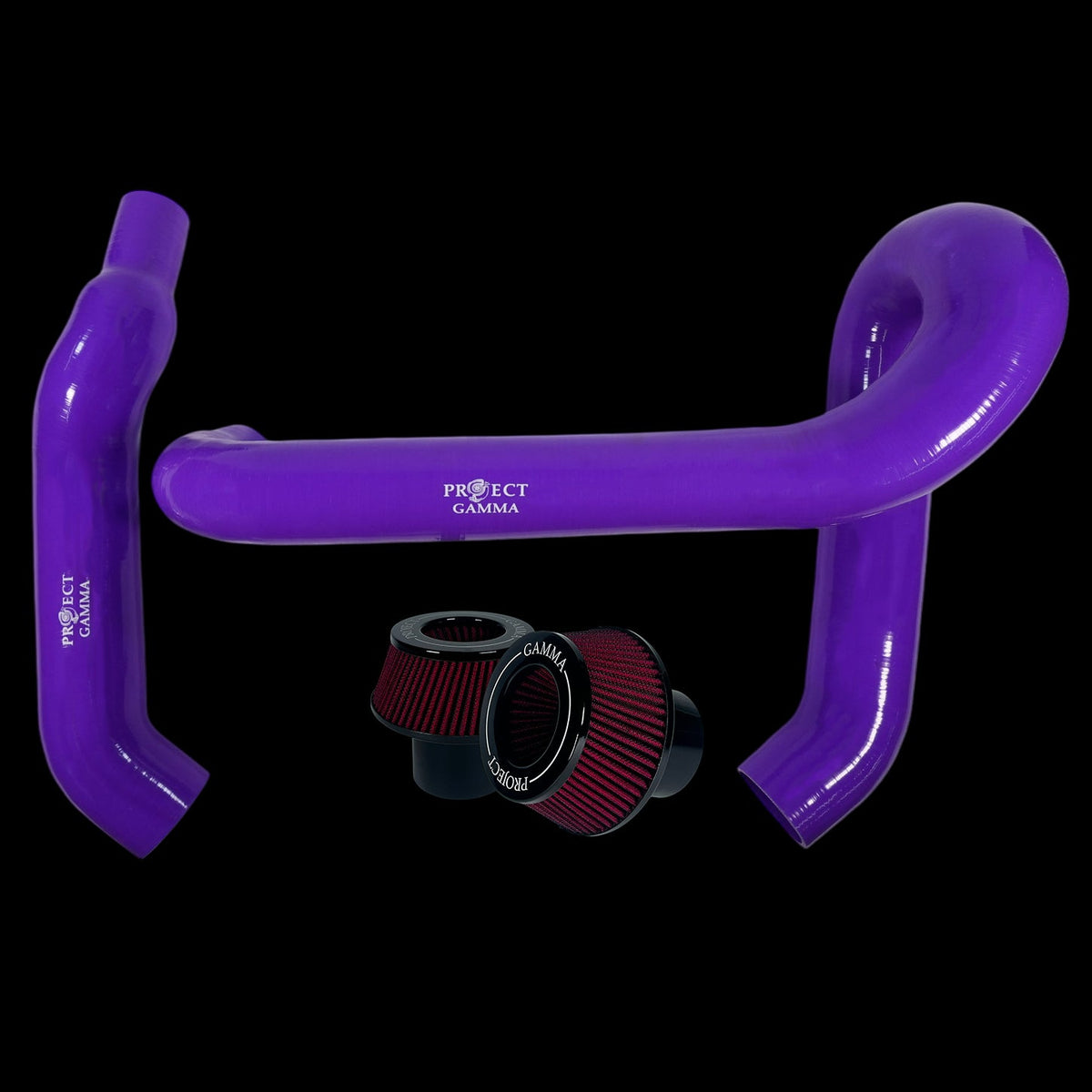 BMW M3 / M4 / M2 S58 Silicone Intakes & Filters – Long, Purple/Red