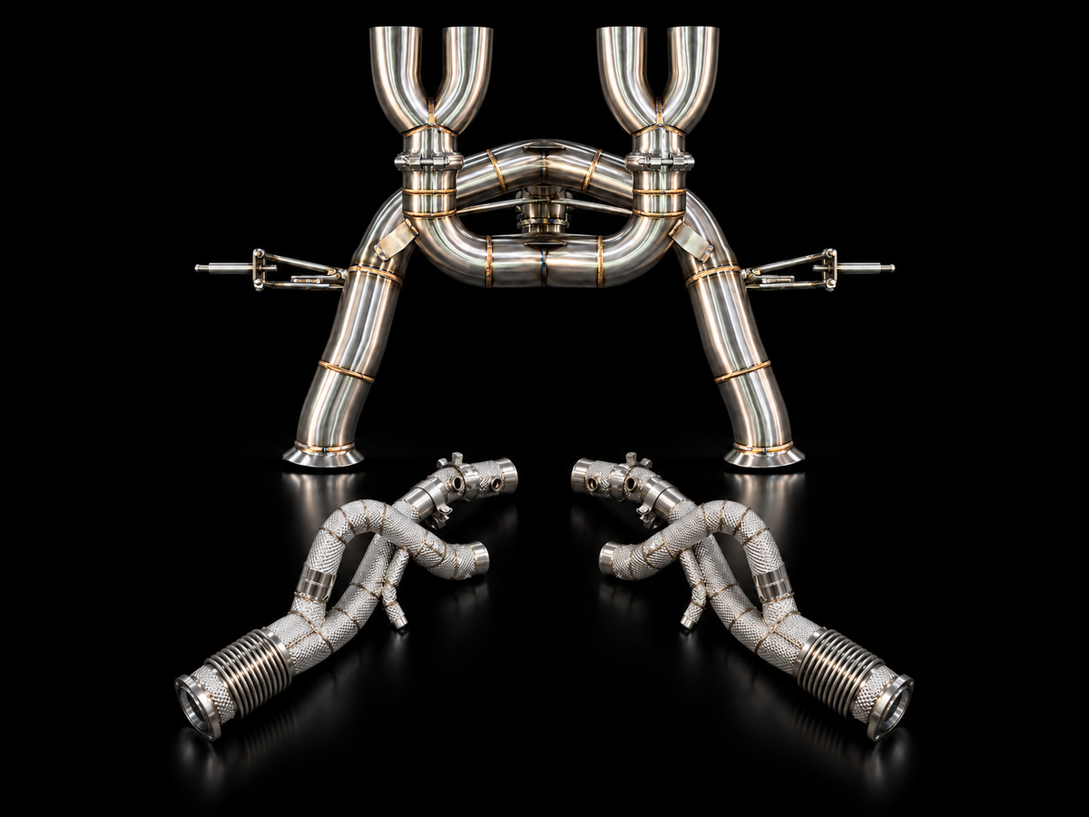 Project Gamma Lamborghini Revuelto Race Exhaust System | Catless Downpipes + Stainless Steel Exhaust