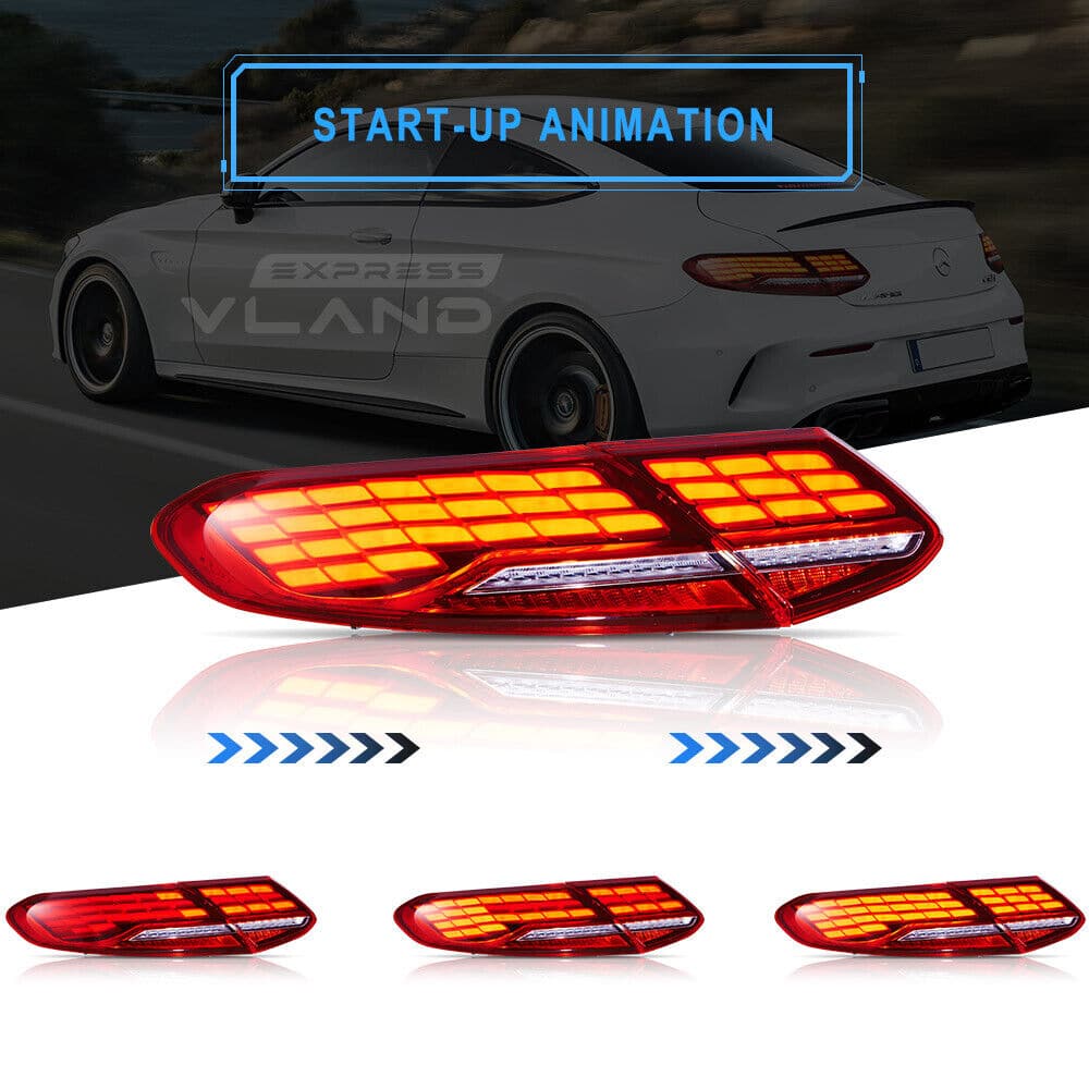 2015-2023 Mercedes Benz C-class C205 Sequential LED Tail Lights – image 4