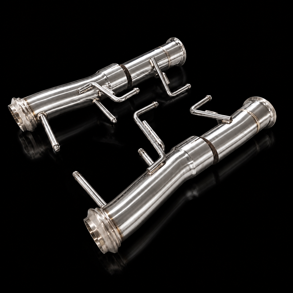 Project Gamma Ferrari SF90 Race Exhaust System – Catless Downpipes + Stainless Steel Exhaust – Photo 2