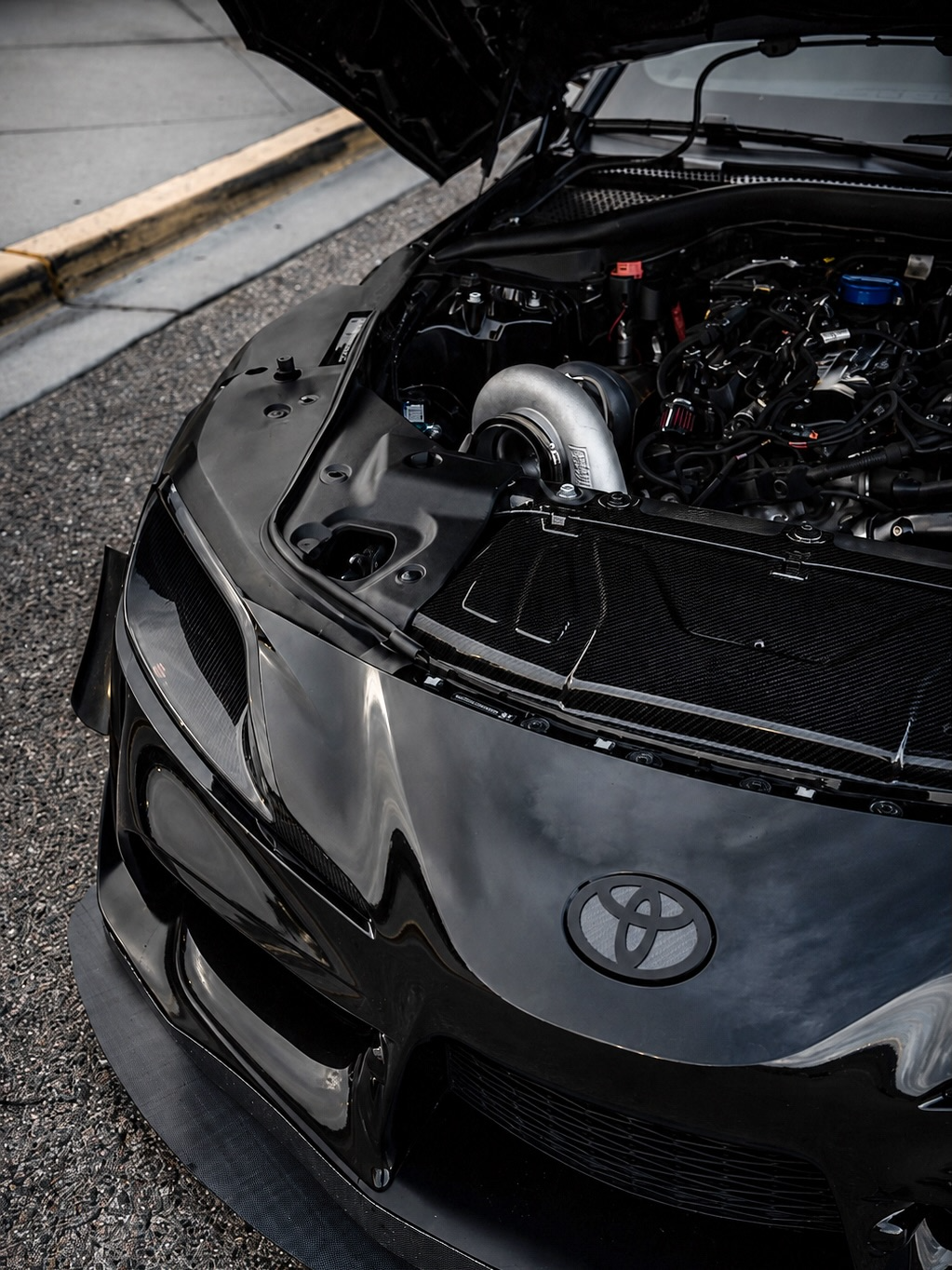 Toyota Supra Carbon Fiber Headlight Delete – Rear View